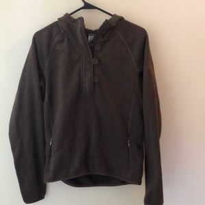 North face brown fleece sweater - size M